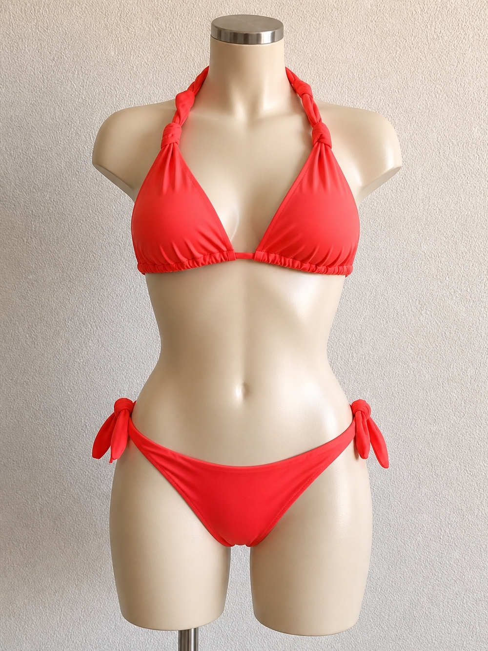 Red Triangle Bikini Set – Size Small 🧡🔥